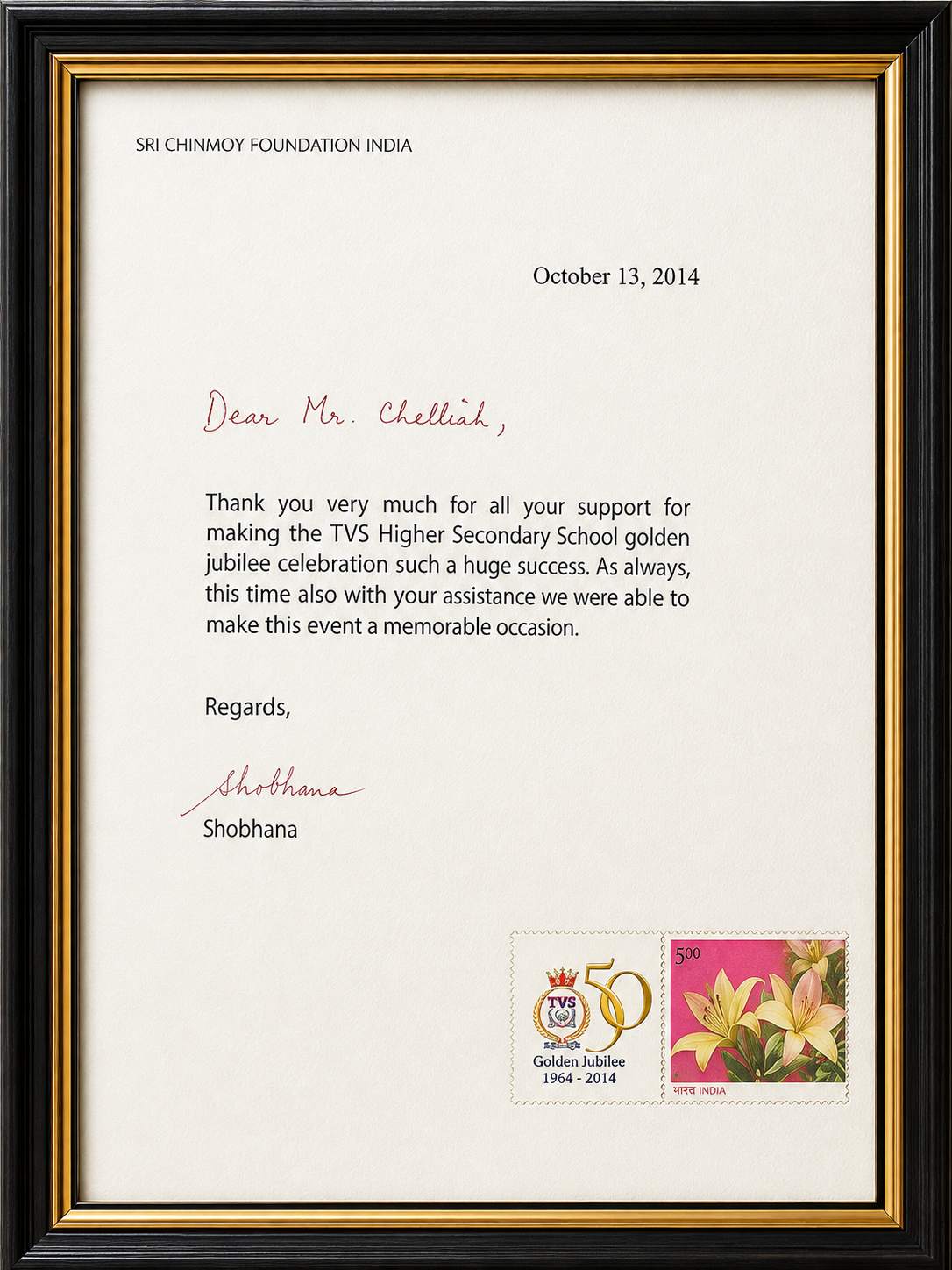 Letter of Appreciation